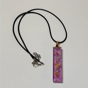 Handmade abstract Elegant Purple Pendant Necklace